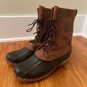Men’s Lacrosse Uplander Size 10 Steel Toe Lace Up Duck Boots Rubber Top